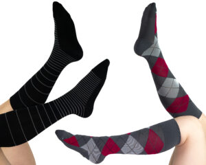 Striped Fashion Sock Calf Style 20-30 mmHg